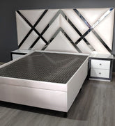 CAMA ESPEJO CON NOCHEROS EN POLIURETANO